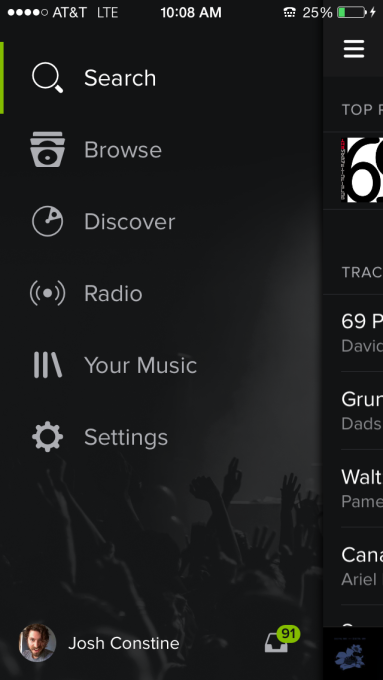 How much space is spotify app free